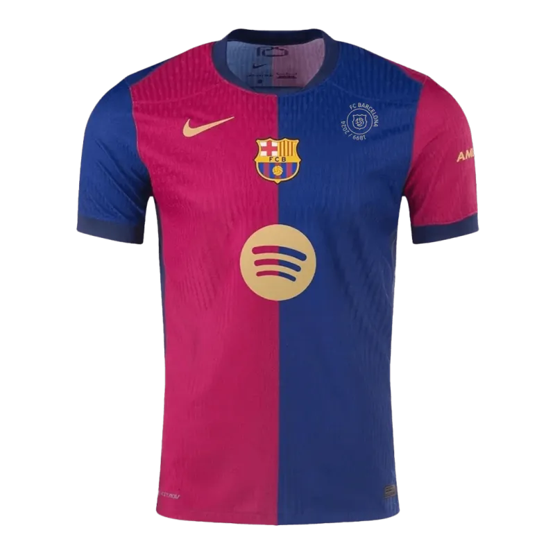 Barcelona Home Authentic Soccer Jersey 2024/25   125th Anniversary(Spotify Logo Without Text)