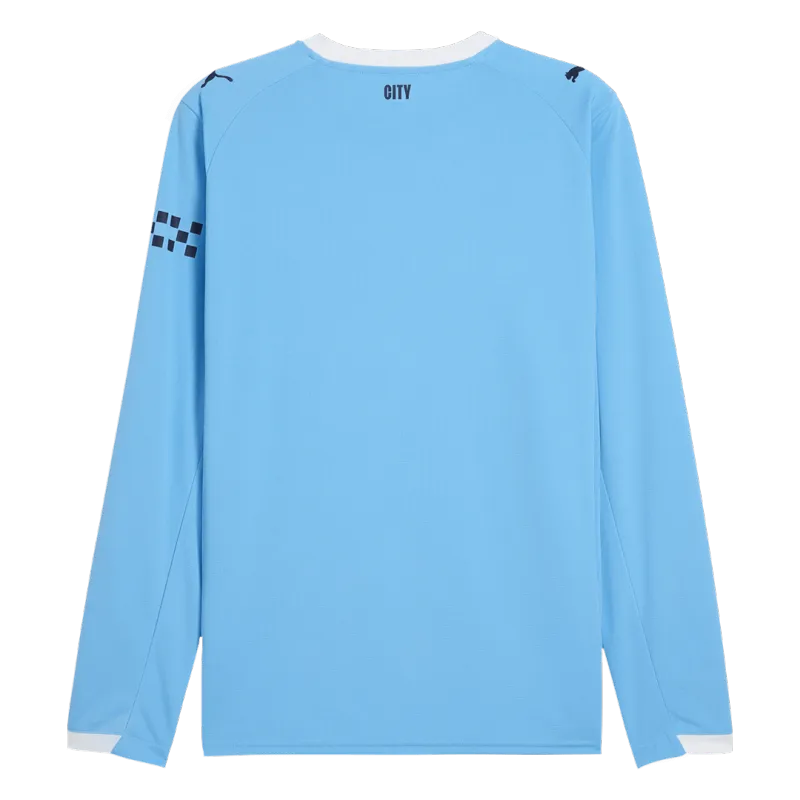Manchester City Home Long Sleeve Soccer Jersey 2025/26