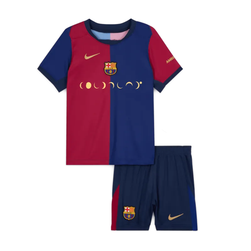 Barcelona Home Kids Soccer Jerseys Kit 2024/25   COLDPLAY
