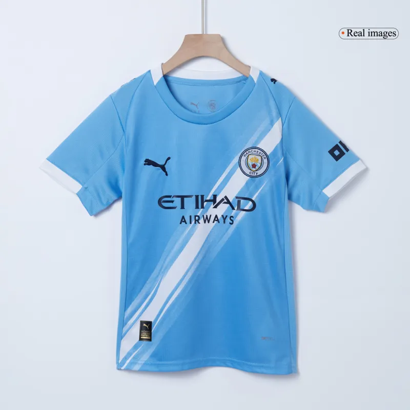 Manchester City Home Kids Soccer Jerseys Kit 2025/26
