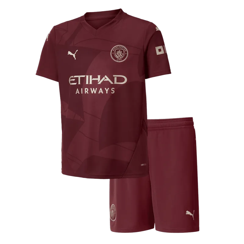 Manchester City Third Away Kids Soccer Jerseys Kit 2024/25