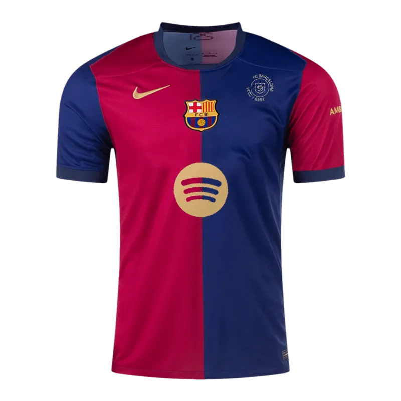Barcelona Home Soccer Jersey 2024/25   125th Anniversary (Spotify Logo Without Text)