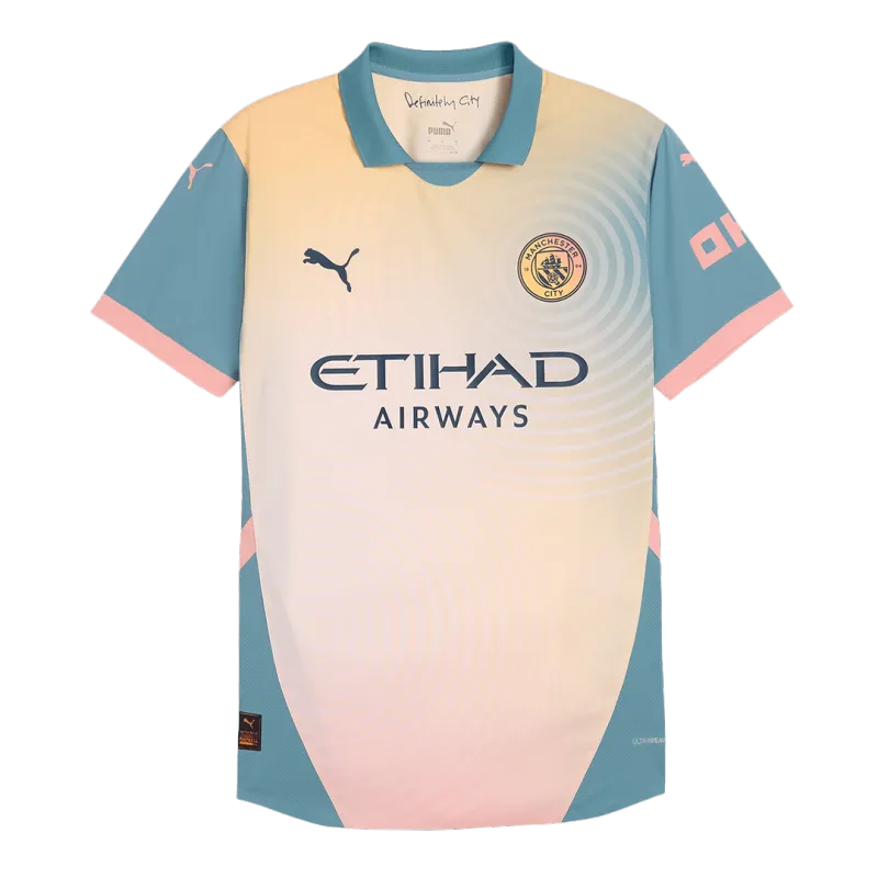 DE BRUYNE #17 Manchester City Fourth Away Authentic Soccer Jersey 2024/25   Definitely City