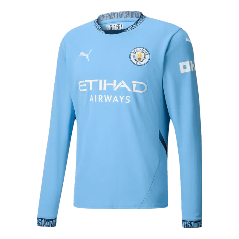 Manchester City Home Long Sleeve Soccer Jersey 2024/25
