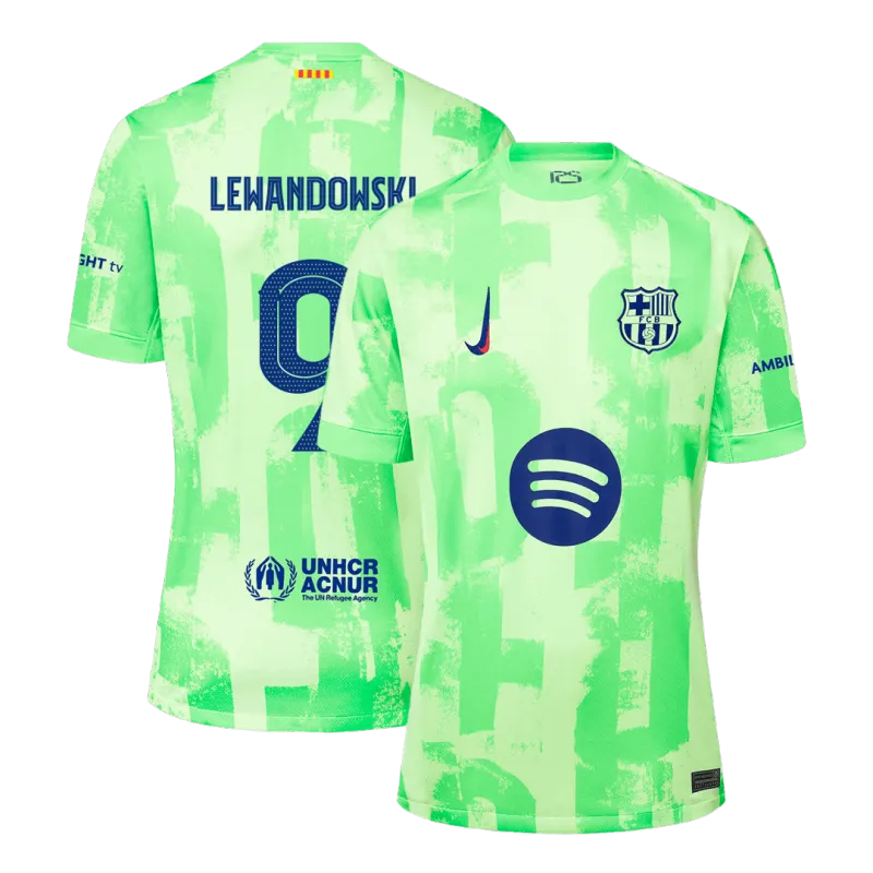 LEWANDOWSKI #9 Barcelona Third Away Soccer Jersey 2024/25   UCL（Spotify Logo Without Text）