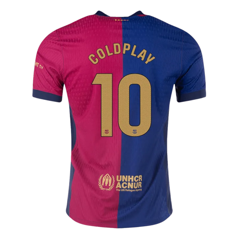 COLDPLAY #10 Barcelona Home Authentic Soccer Jersey 2024/25