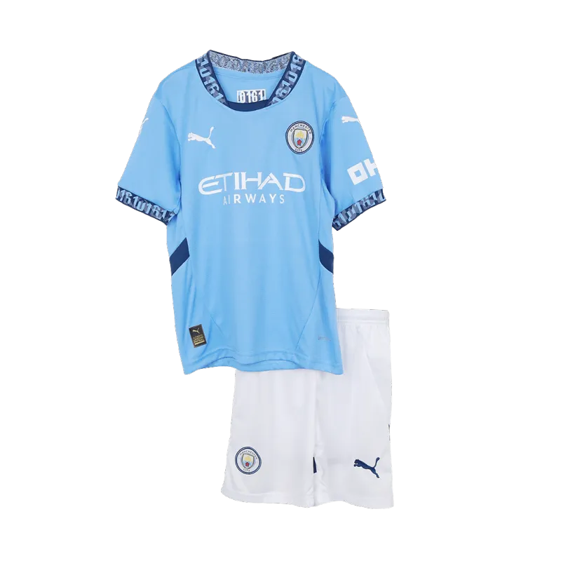 Manchester City Home Kids Soccer Jerseys Kit 2024/25