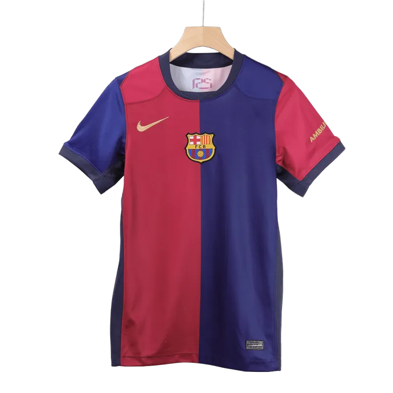 LEWANDOWSKI #9 Barcelona Home Soccer Jersey 2024/25   Spotify Logo Without Text