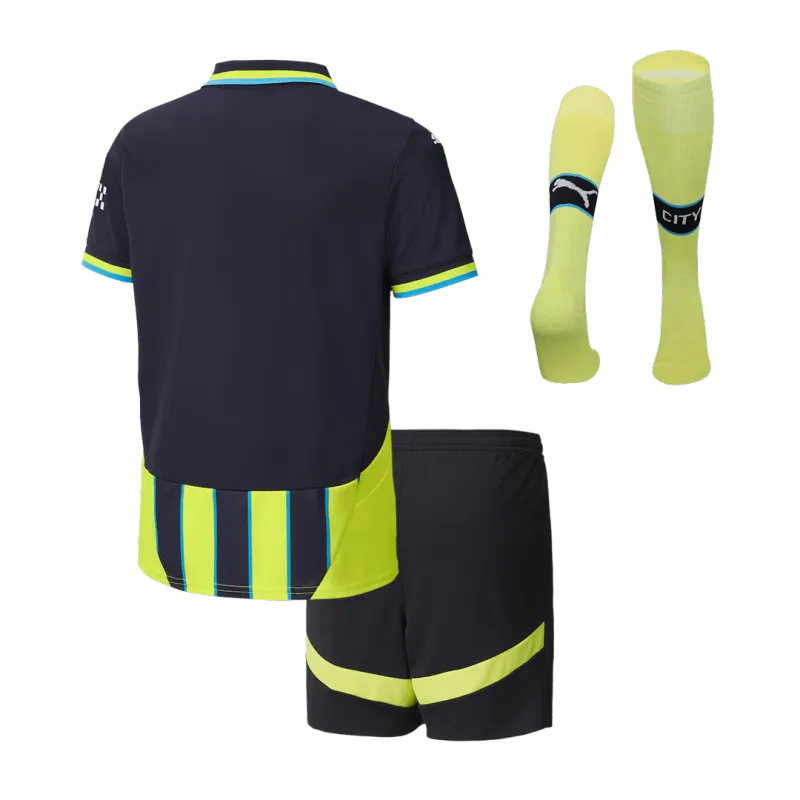 Manchester City Away Kids Soccer Jerseys Full Kit 2024/25