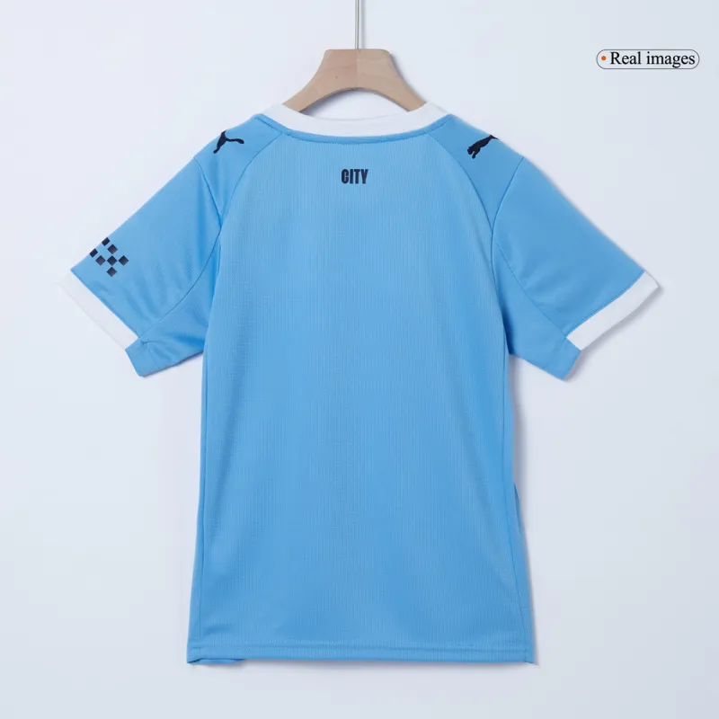 Manchester City Home Kids Soccer Jerseys Kit 2025/26
