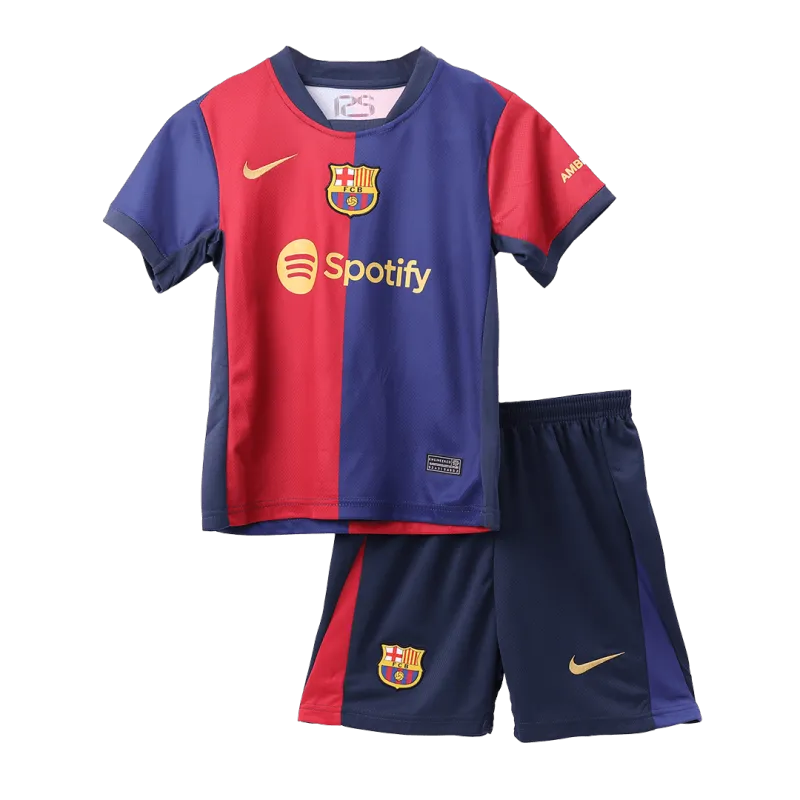 Barcelona Home Kids Soccer Jerseys Kit 2024/25