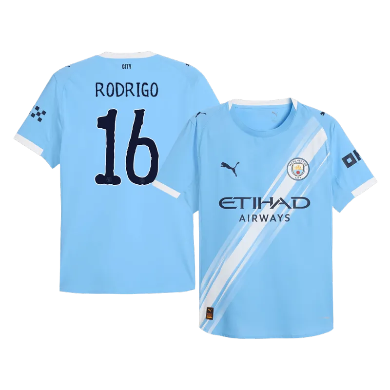 RODRIGO #16 Manchester City Home Authentic Soccer Jersey 2025/26   Club World Cup
