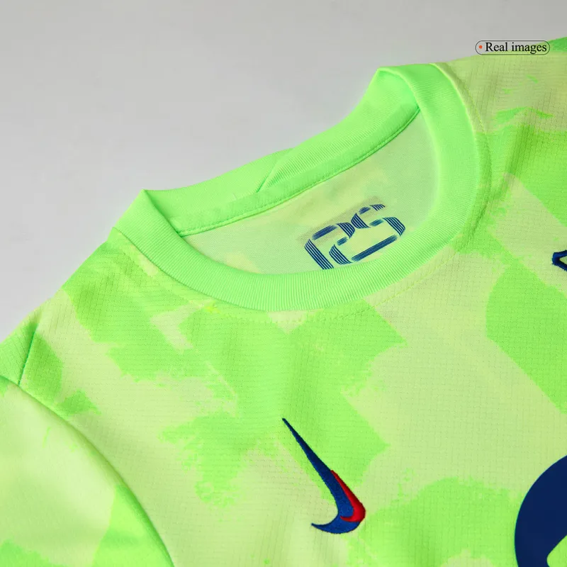 Barcelona Third Away Kids Soccer Jerseys Kit 2024/25   UCL (Spotify Logo Without Text)