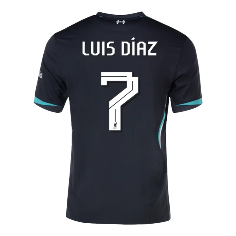 LUIS DÍAZ #7 Liverpool Away Soccer Jersey 2024/25   UCL