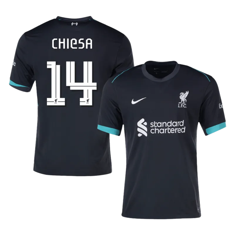 CHIESA #14 Liverpool Away Soccer Jersey 2024/25   UCL