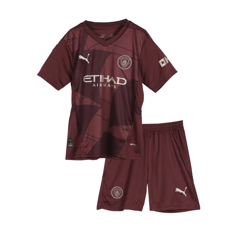 Manchester City Third Away Kids Soccer Jerseys Full Kit 2024/25