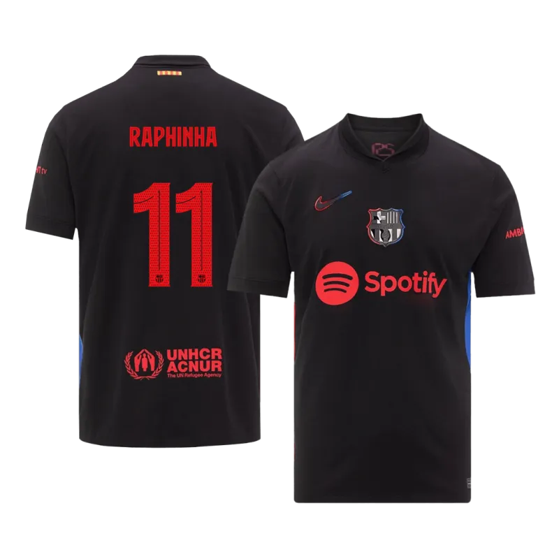 RAPHINHA #11 Barcelona Away Soccer Jersey 2024/25   UCL
