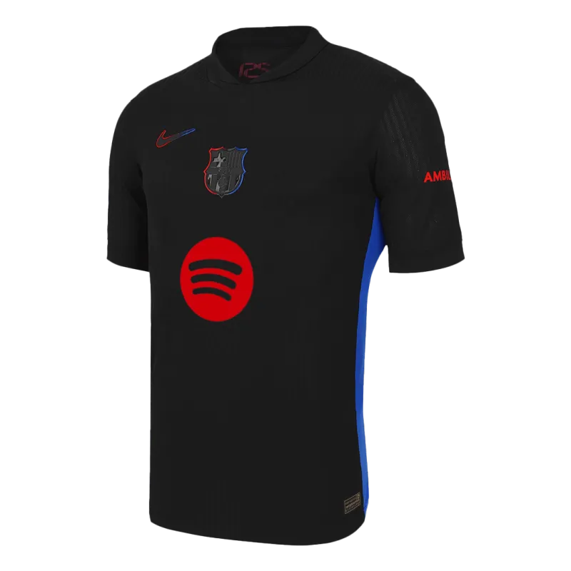 RAPHINHA #11 Barcelona Away Authentic Soccer Jersey 2024/25   UCL (Spotify Logo Without Text)