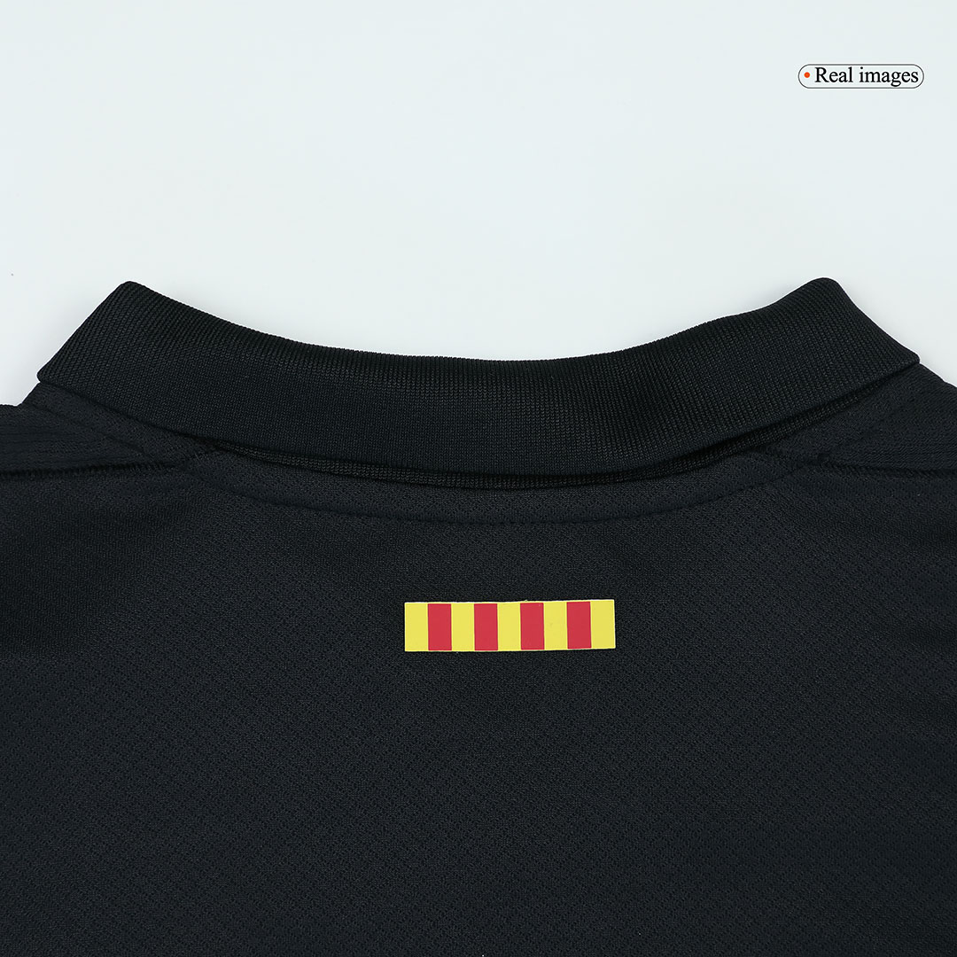 Barcelona Away Kids Soccer Jerseys Kit 2024/25   Spotify Logo Without Text