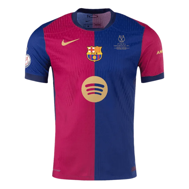 Barcelona Home Authentic Soccer Jersey 2024/25   Copa del Rey Final
