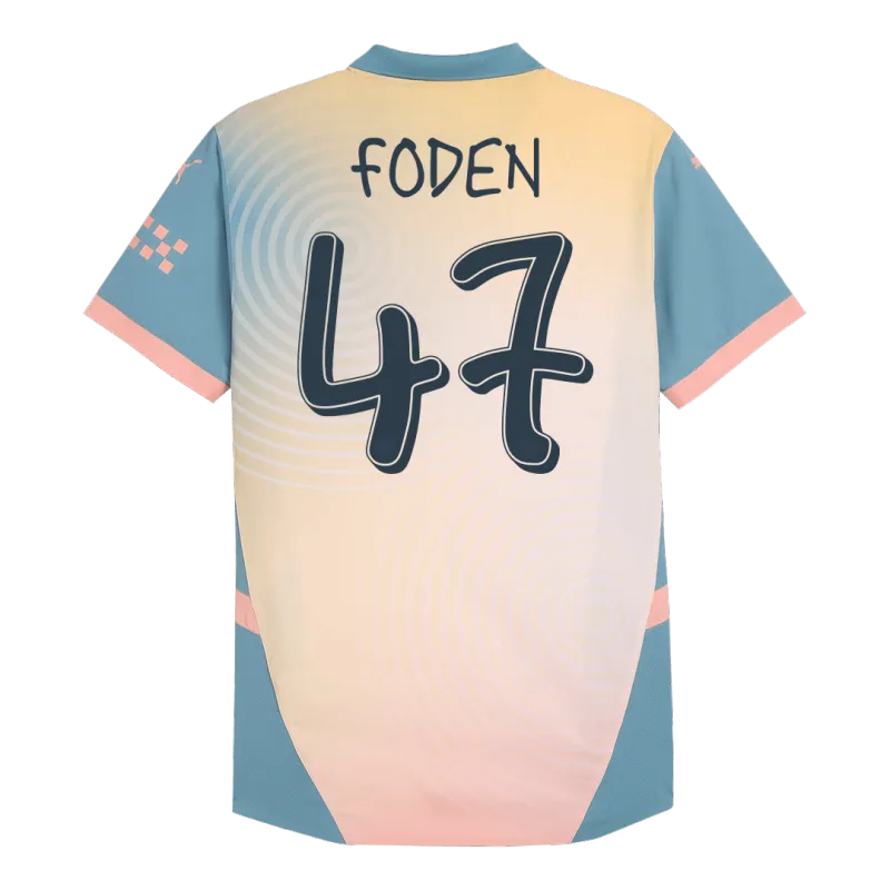 FODEN #47 Manchester City Fourth Away Authentic Soccer Jersey 2024/25   Definitely City