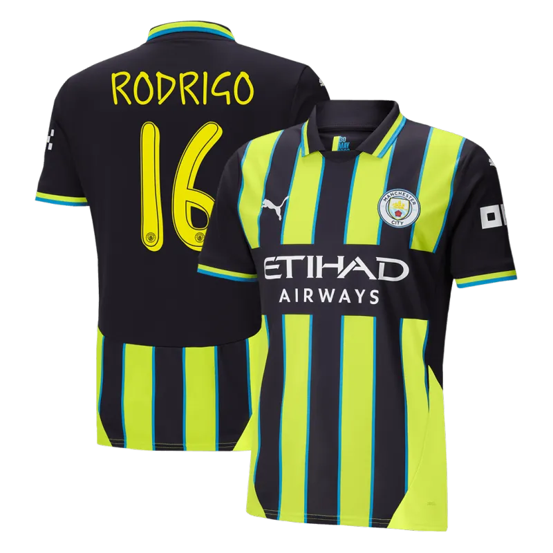 RODRIGO #16 Manchester City Away Soccer Jersey 2024/25   UCL