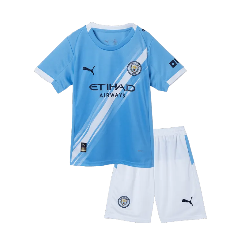 Manchester City Home Kids Soccer Jerseys Kit 2025/26
