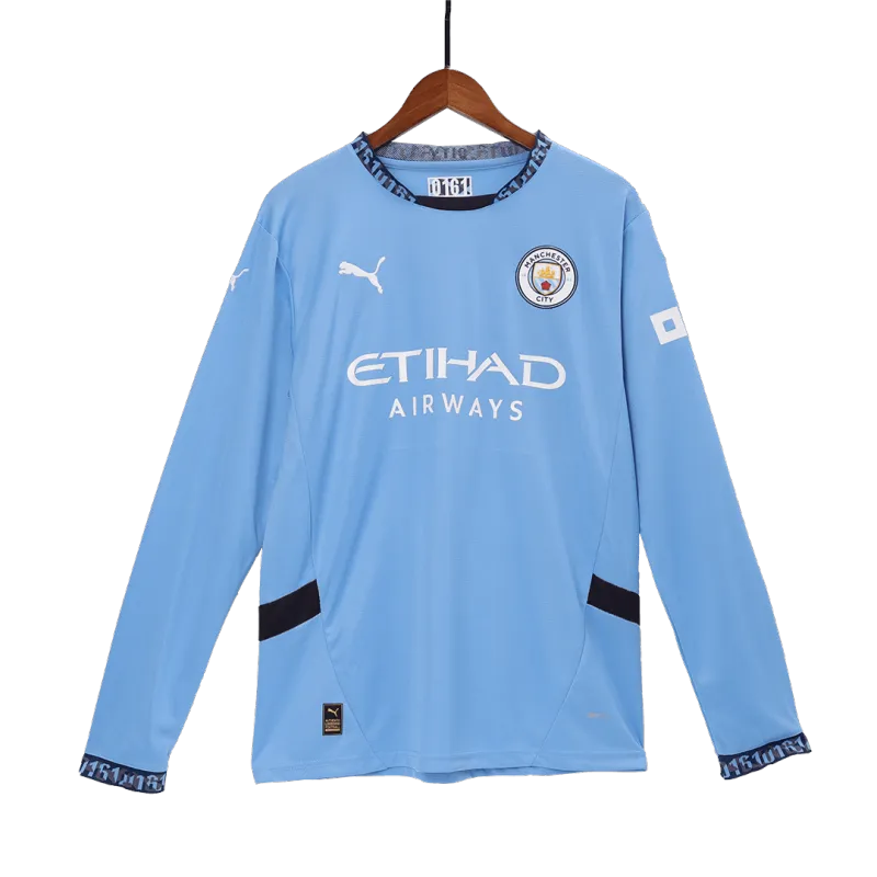 Manchester City Home Long Sleeve Soccer Jersey 2024/25