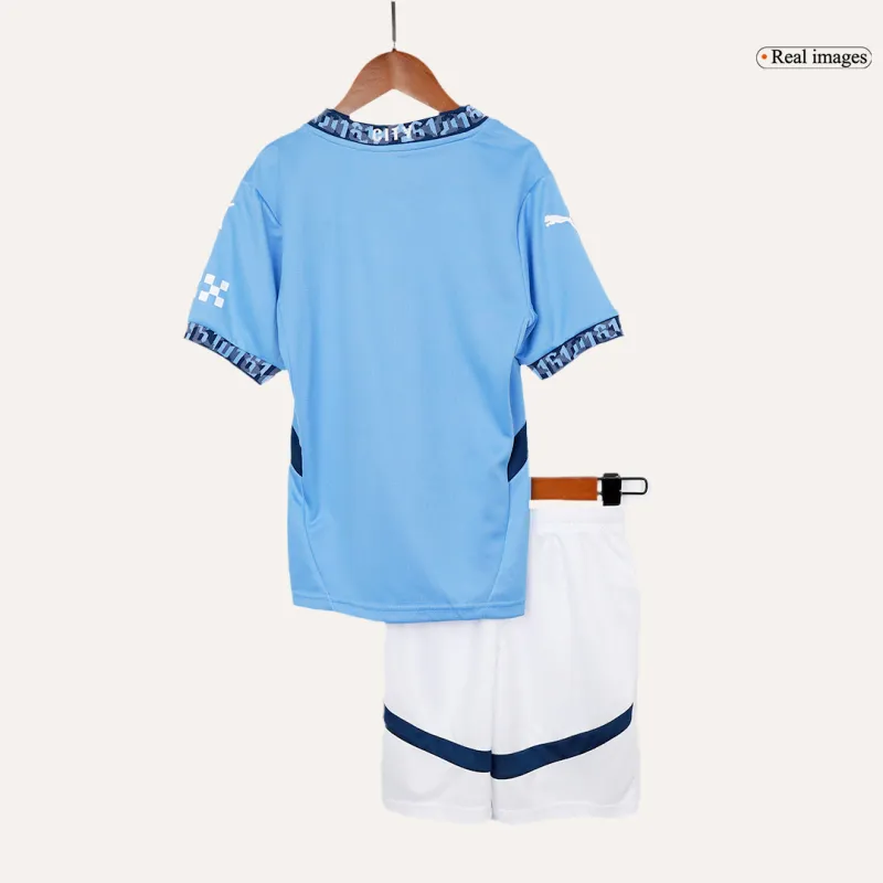 Manchester City Home Kids Soccer Jerseys Kit 2024/25