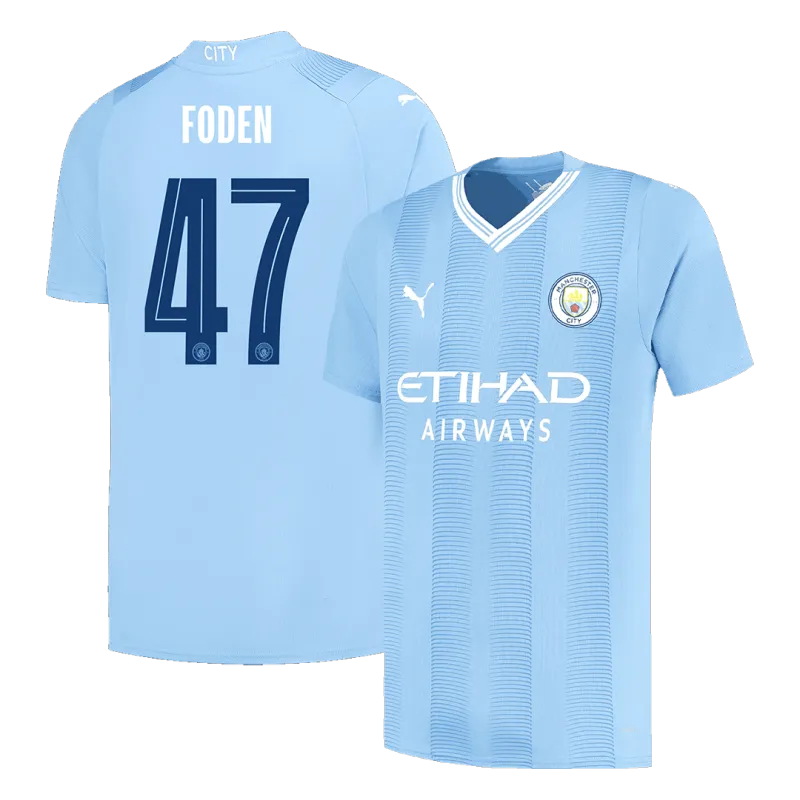 FODEN #47 Manchester City Home Soccer Jersey 2023/24   UCL