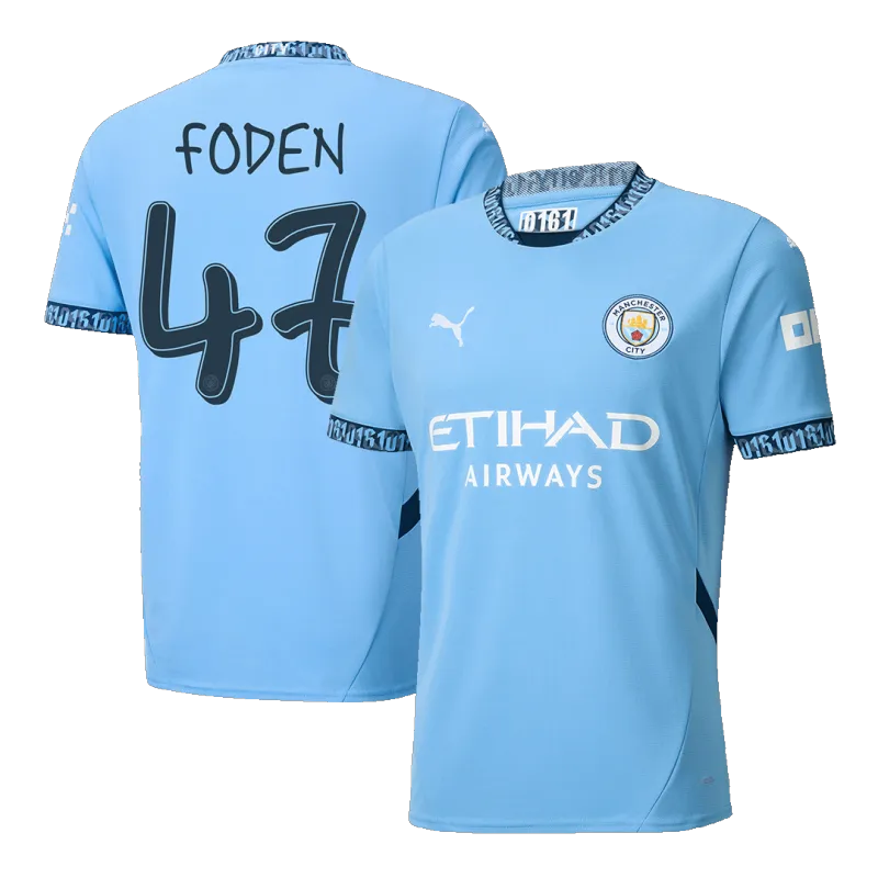 FODEN #47 Manchester City Home Soccer Jersey 2024/25   UCL