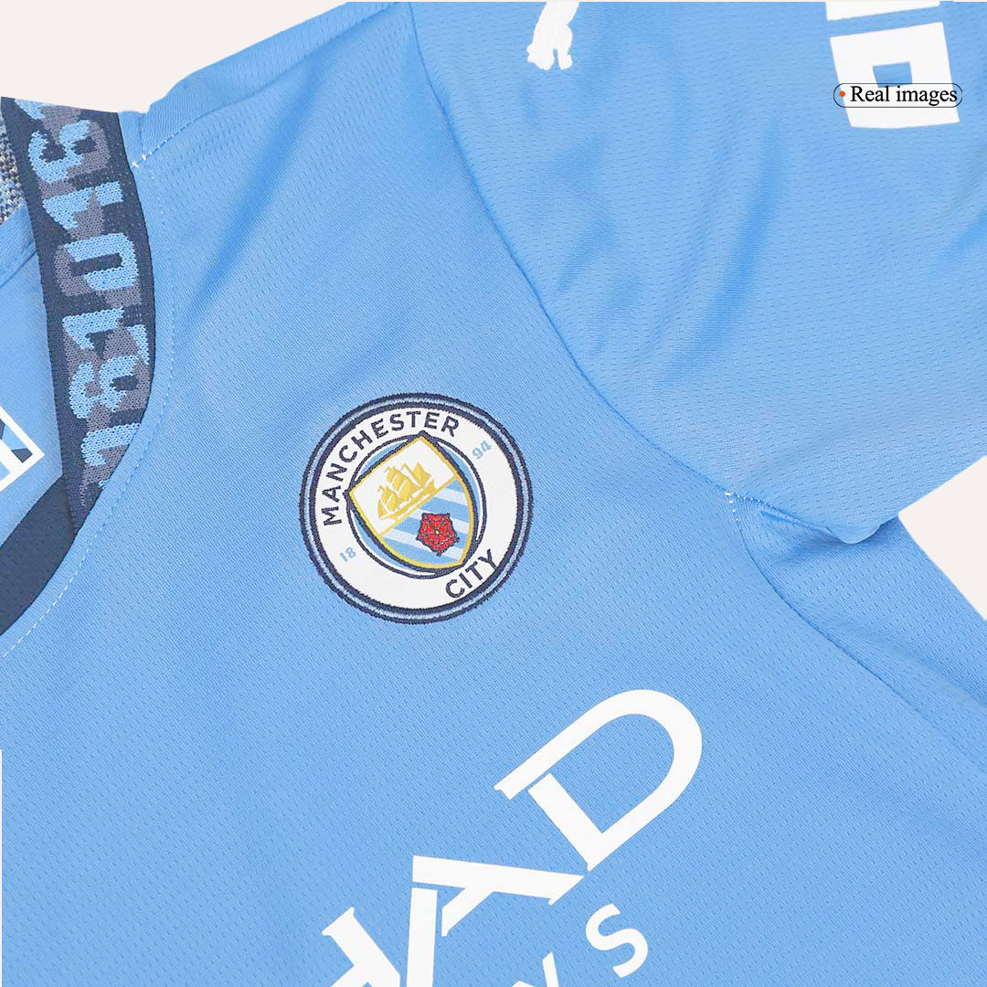 Manchester City Home Kids Soccer Jerseys Kit 2024/25