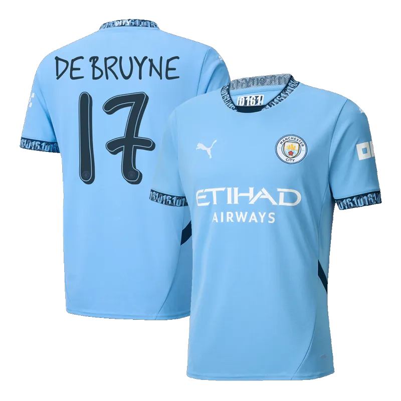 DE BRUYNE #17 Manchester City Home Soccer Jersey 2024/25   UCL