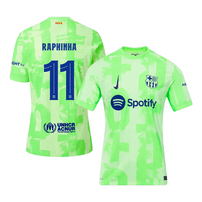 RAPHINHA #11 Barcelona Third Away Authentic Soccer Jersey 2024/25   UCL