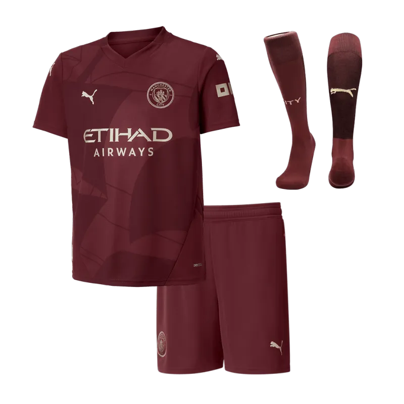 Manchester City Third Away Kids Soccer Jerseys Full Kit 2024/25