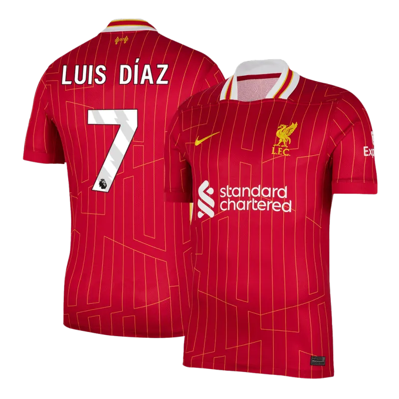 LUIS DÍAZ #7 Liverpool Home Soccer Jersey 2024/25