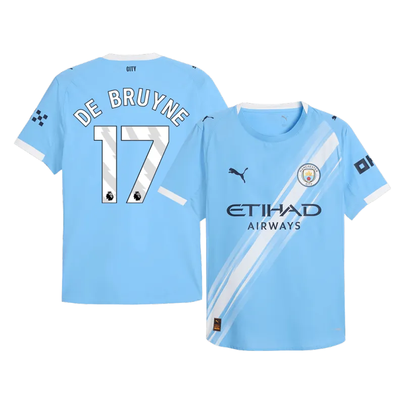 DE BRUYNE #17 Manchester City Home Authentic Soccer Jersey 2025/26