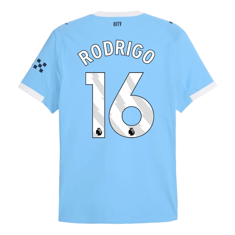RODRIGO #16 Manchester City Home Authentic Soccer Jersey 2025/26