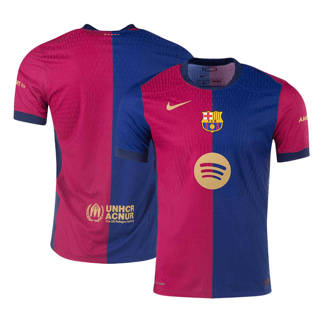 Barcelona Home Authentic Soccer Jersey 2024/25   125th Anniversary(Spotify Logo Without Text)