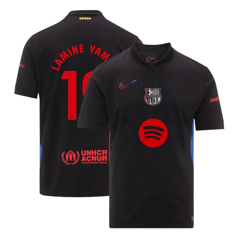 LAMINE YAMAL #19 Barcelona Away Soccer Jersey 2024/25   Spotify Logo Without Text
