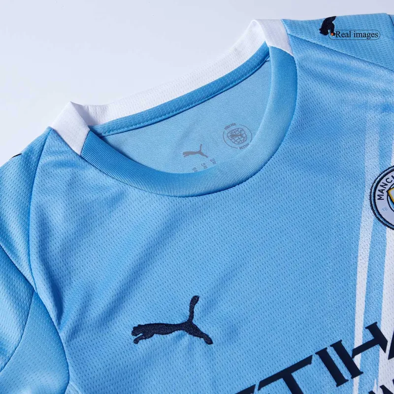 Manchester City Home Kids Soccer Jerseys Kit 2025/26