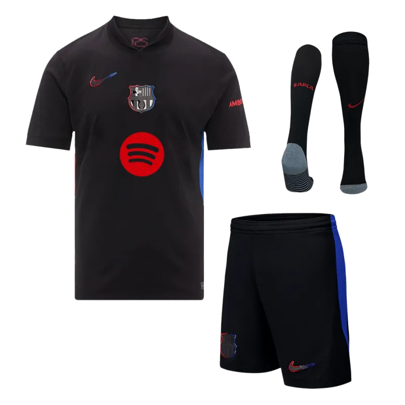 Barcelona Away Jerseys Full Kit 2024/25   Spotify Logo Without Text