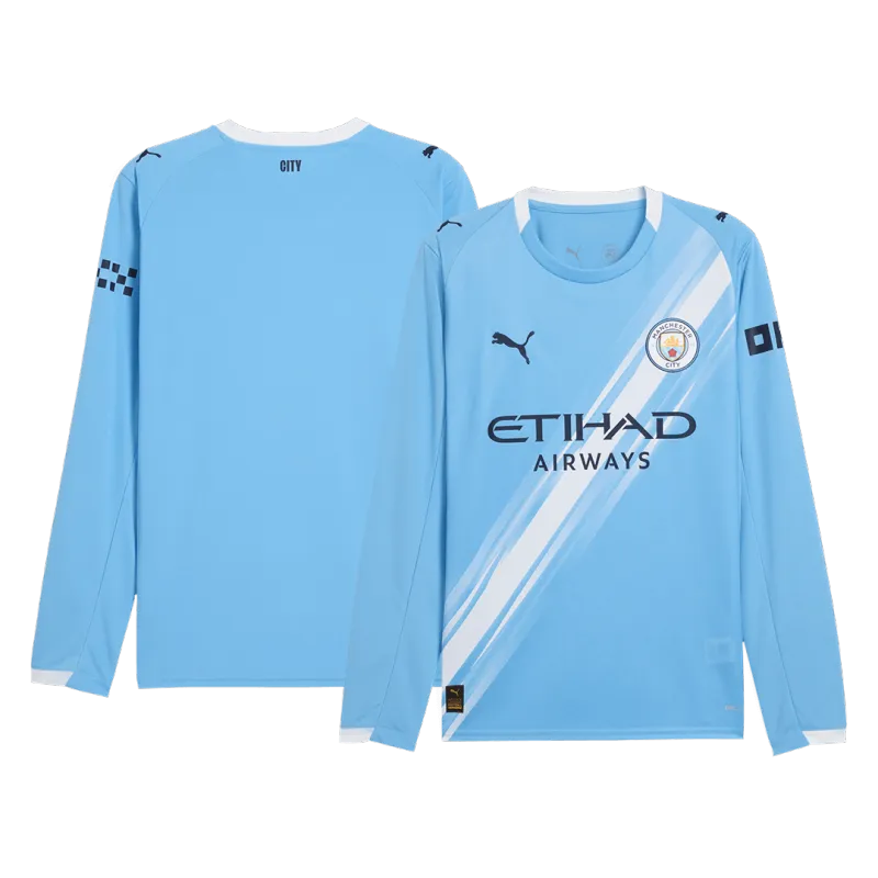 Manchester City Home Long Sleeve Soccer Jersey 2025/26