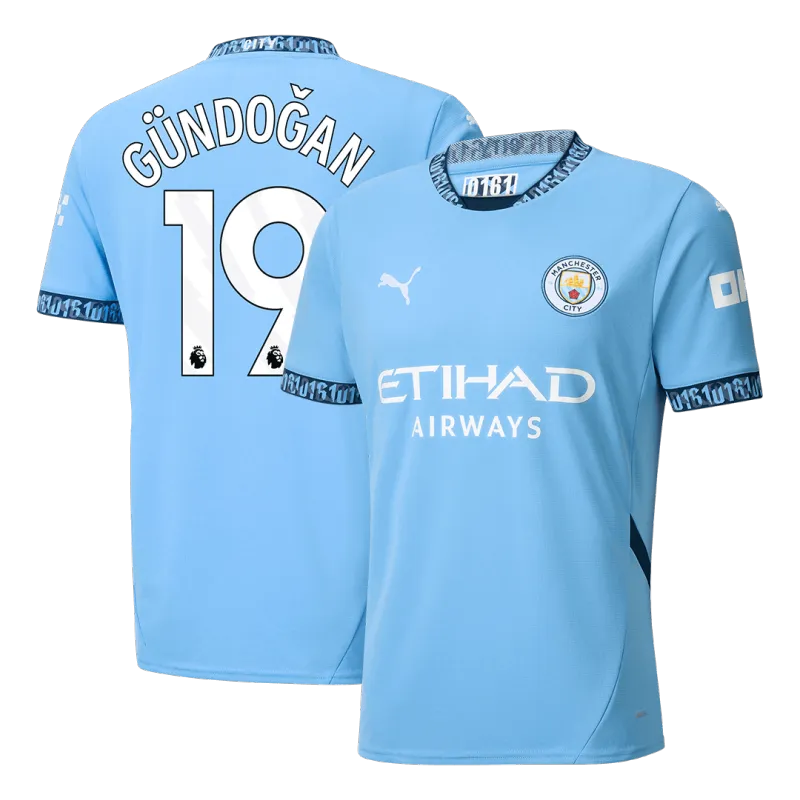 GÜNDOĞAN #19 Manchester City Home Soccer Jersey 2024/25