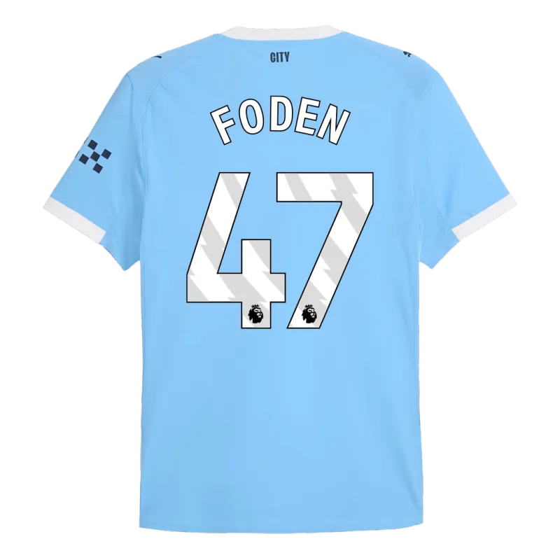 FODEN #47 Manchester City Home Authentic Soccer Jersey 2025/26