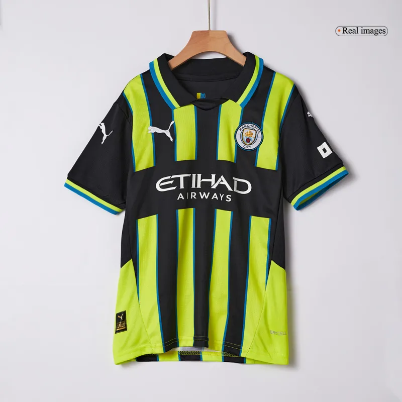 Manchester City Away Kids Soccer Jerseys Kit 2024/25