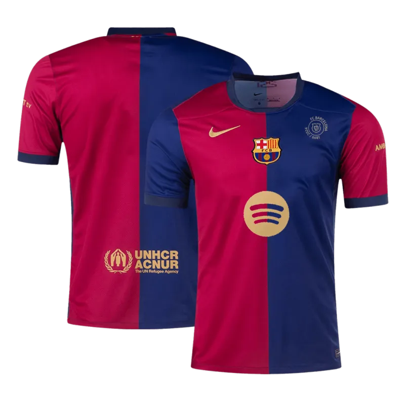 Barcelona Home Soccer Jersey 2024/25   125th Anniversary (Spotify Logo Without Text)