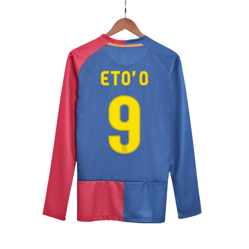 Vintage Soccer Jersey ETO O #9 Barcelona Home Long Sleeve 2008/09   UCL Final