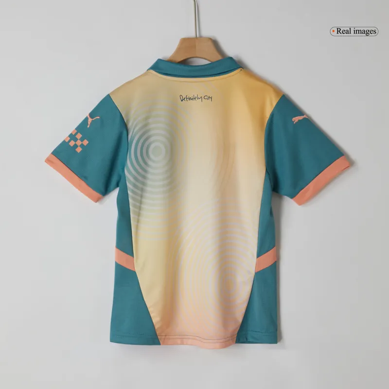 Manchester City Fourth Away Kids Soccer Jerseys Kit 2024/25- Definitely City (UCL)