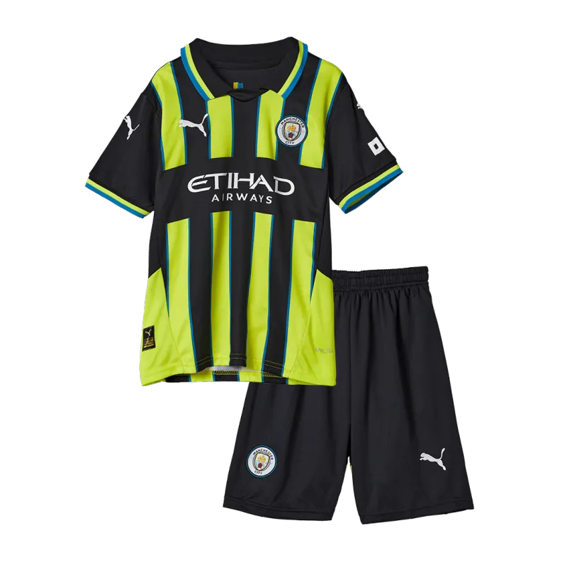 Manchester City Away Kids Soccer Jerseys Kit 2024/25